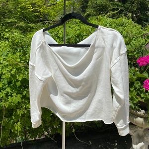 Off The Shoulder White Longsleeve Crop Top